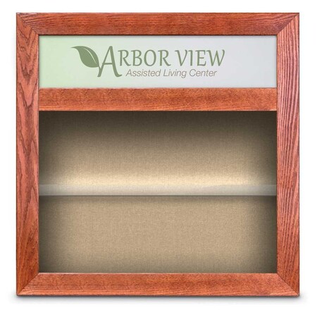United Visual Products Outdoor Enclosed Combo Board, 42"x32", Bronze Frame/Blue & Surf UVCB4232ODBZ-BLUE-SURF
